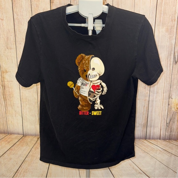 MENS FIFTH LOOP BITTERSWEET TEE sz M, Teddy Bear & Skeleton graphic T shirt - Picture 1 of 3
